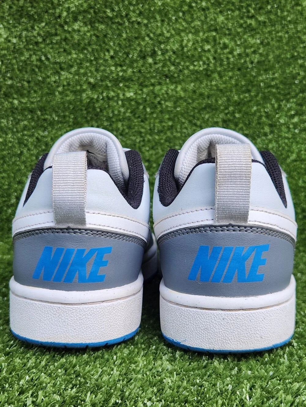 Nike Court Borough Low Big Boys Kids Leather White Gray Sneakers Size 5 Youth